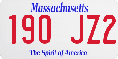MA license plate 190JZ2