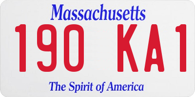 MA license plate 190KA1