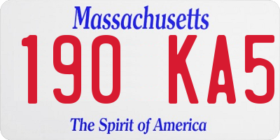 MA license plate 190KA5