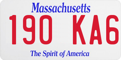 MA license plate 190KA6