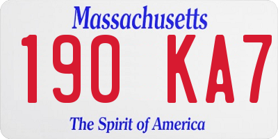 MA license plate 190KA7