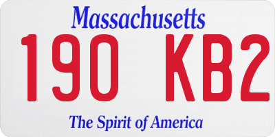 MA license plate 190KB2