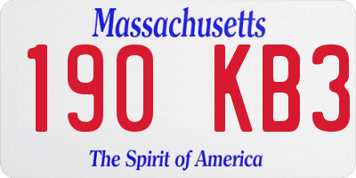 MA license plate 190KB3