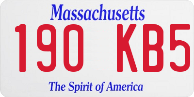 MA license plate 190KB5
