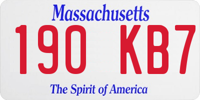 MA license plate 190KB7