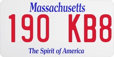 MA license plate 190KB8