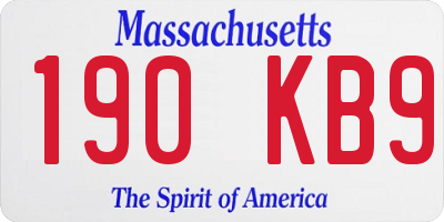 MA license plate 190KB9