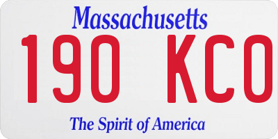 MA license plate 190KC0