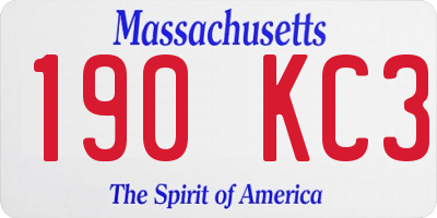 MA license plate 190KC3