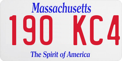 MA license plate 190KC4