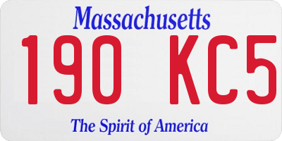 MA license plate 190KC5