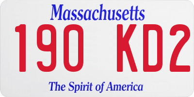 MA license plate 190KD2