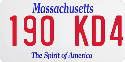 MA license plate 190KD4
