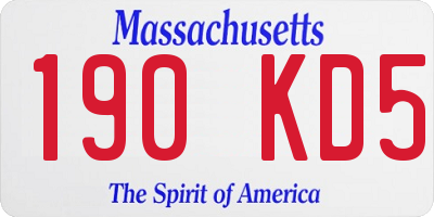 MA license plate 190KD5