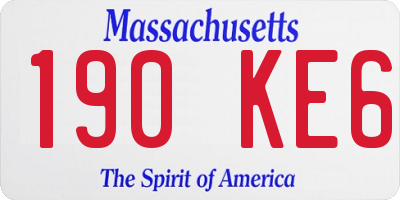 MA license plate 190KE6