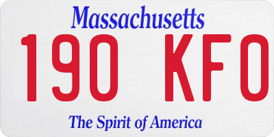 MA license plate 190KF0
