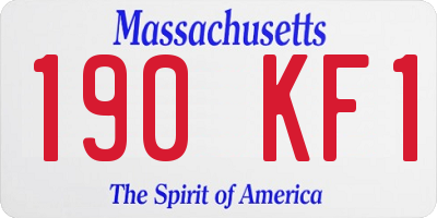 MA license plate 190KF1