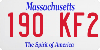 MA license plate 190KF2