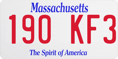 MA license plate 190KF3