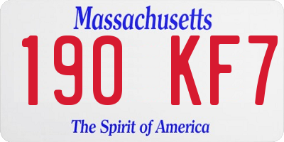 MA license plate 190KF7