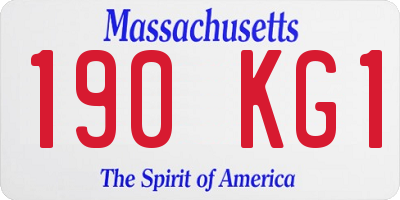 MA license plate 190KG1