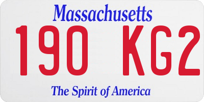 MA license plate 190KG2