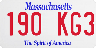 MA license plate 190KG3