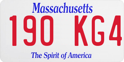 MA license plate 190KG4