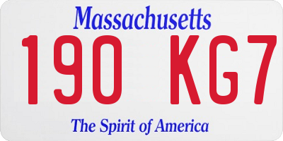 MA license plate 190KG7