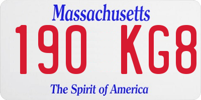 MA license plate 190KG8