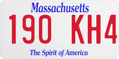 MA license plate 190KH4