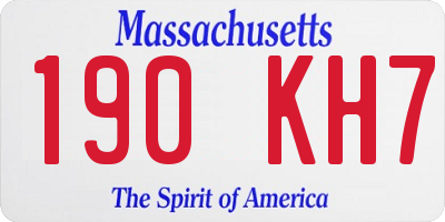 MA license plate 190KH7