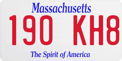 MA license plate 190KH8
