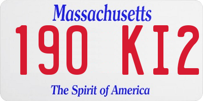 MA license plate 190KI2