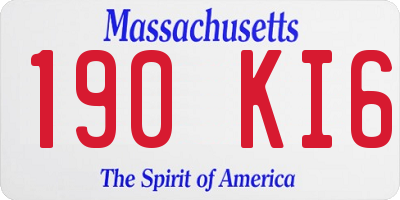 MA license plate 190KI6