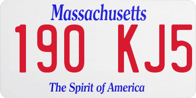 MA license plate 190KJ5