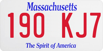 MA license plate 190KJ7