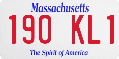 MA license plate 190KL1