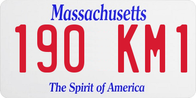 MA license plate 190KM1