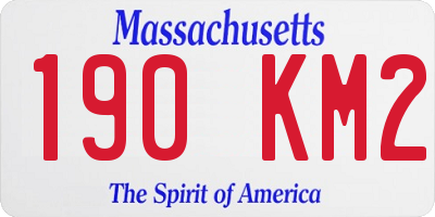 MA license plate 190KM2