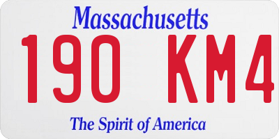 MA license plate 190KM4