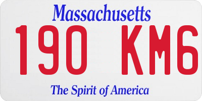 MA license plate 190KM6