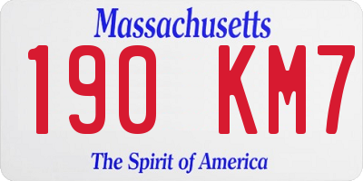 MA license plate 190KM7