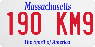 MA license plate 190KM9
