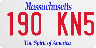 MA license plate 190KN5