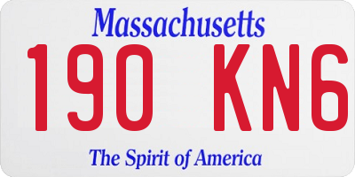 MA license plate 190KN6