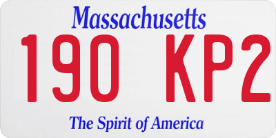 MA license plate 190KP2