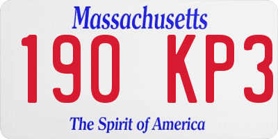 MA license plate 190KP3