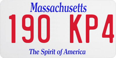 MA license plate 190KP4