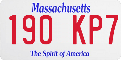 MA license plate 190KP7